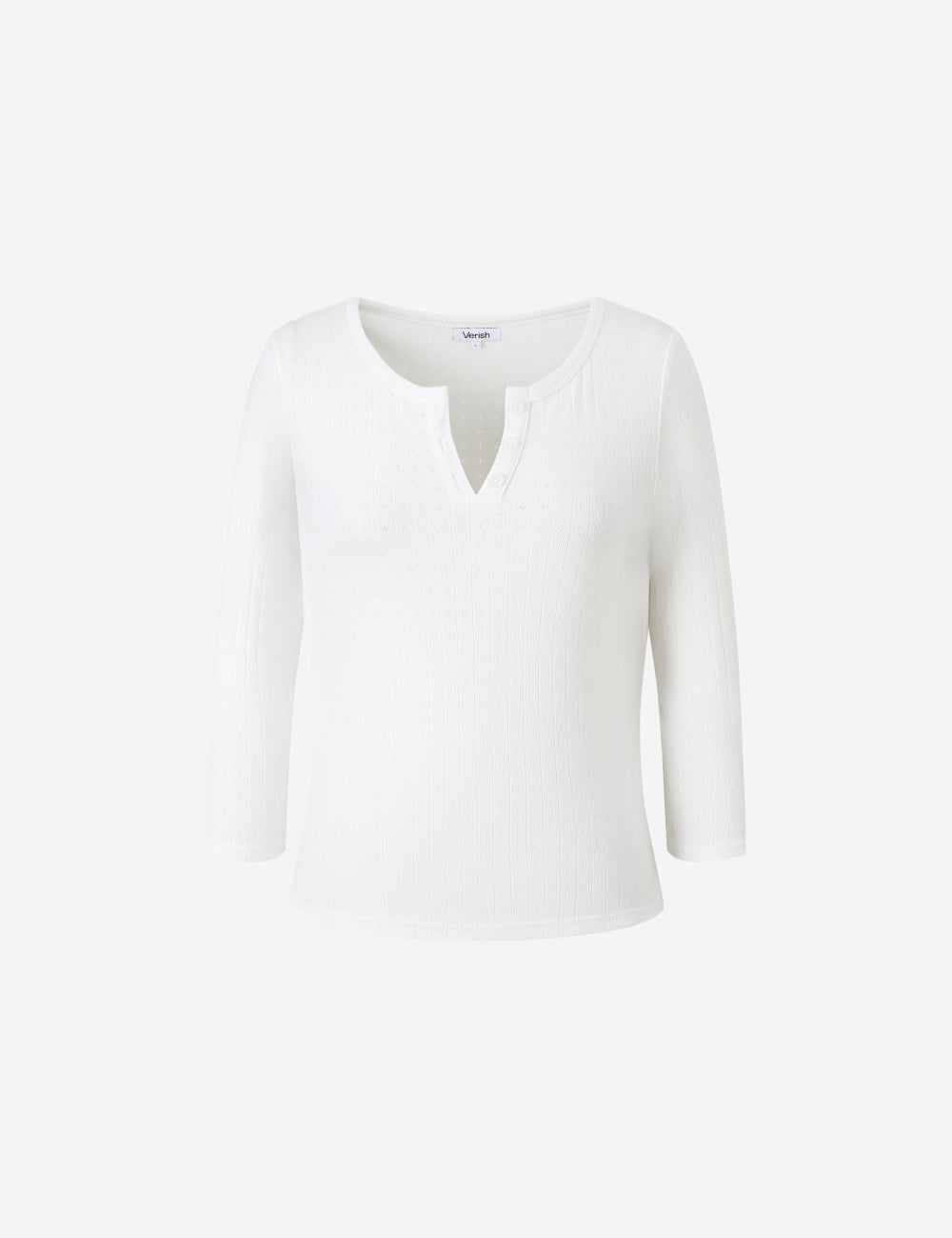 COTTON HENRY NECK LONG SLEEVE T-SHIRT – Verish