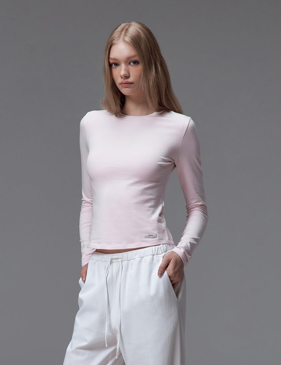 NEW BASIC FITTED LONG SLEEVE T-SHIRT