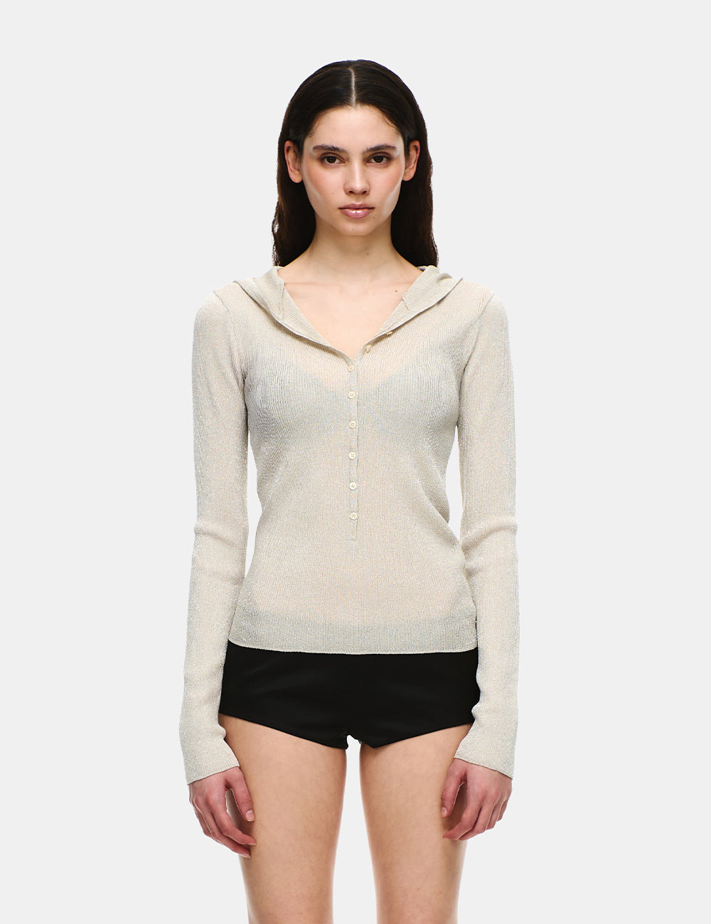 KNIT HENLEY NECK LONG SLEEVE HOODIE – Verish