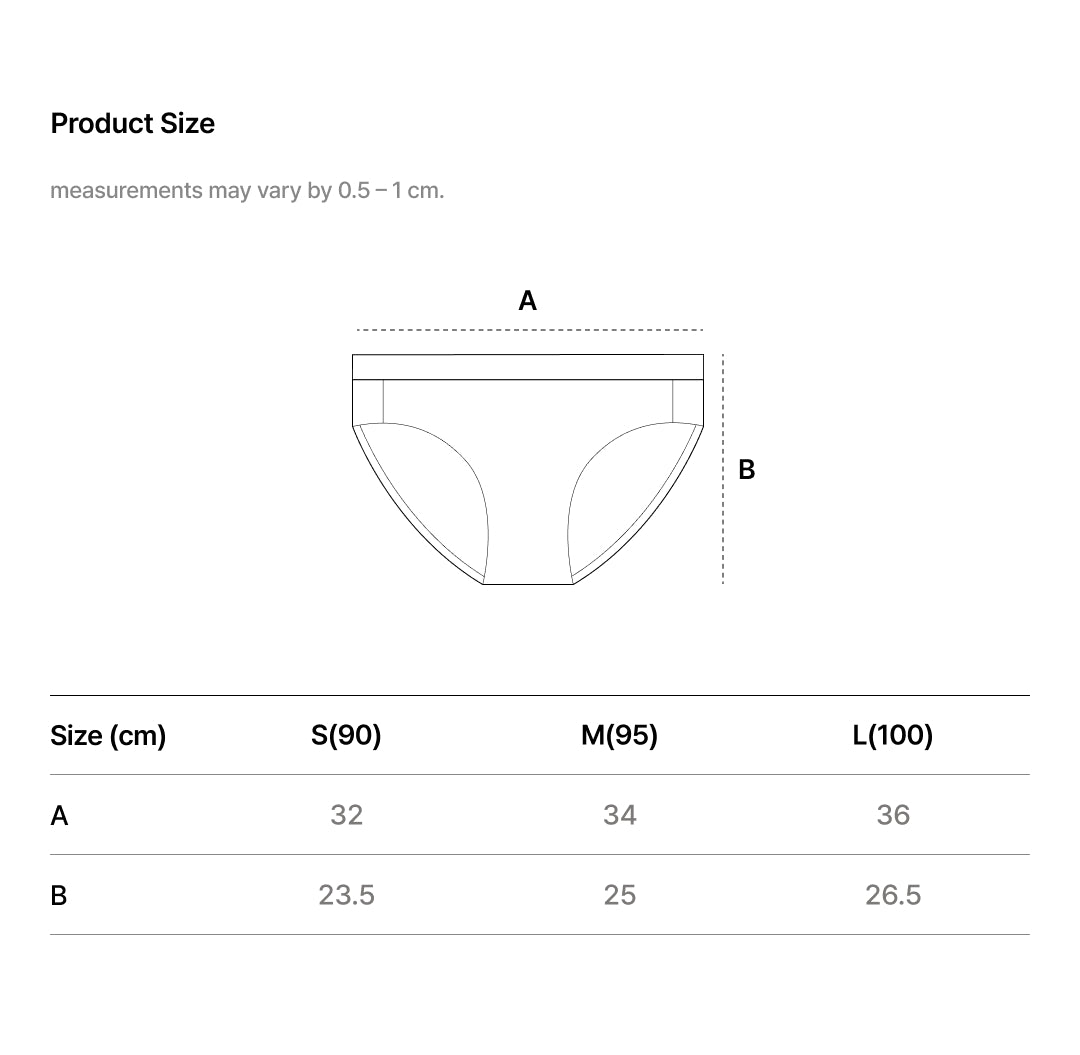 COOL FIT LOGO PANTY size chart