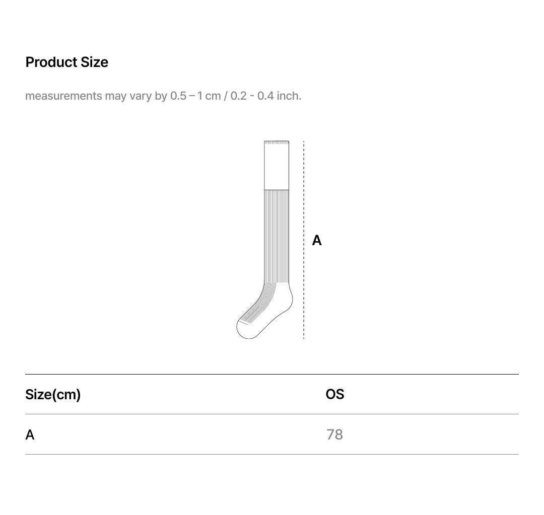 Size Chart - COZY FIT KNIT OVER THE KNEE SOCK