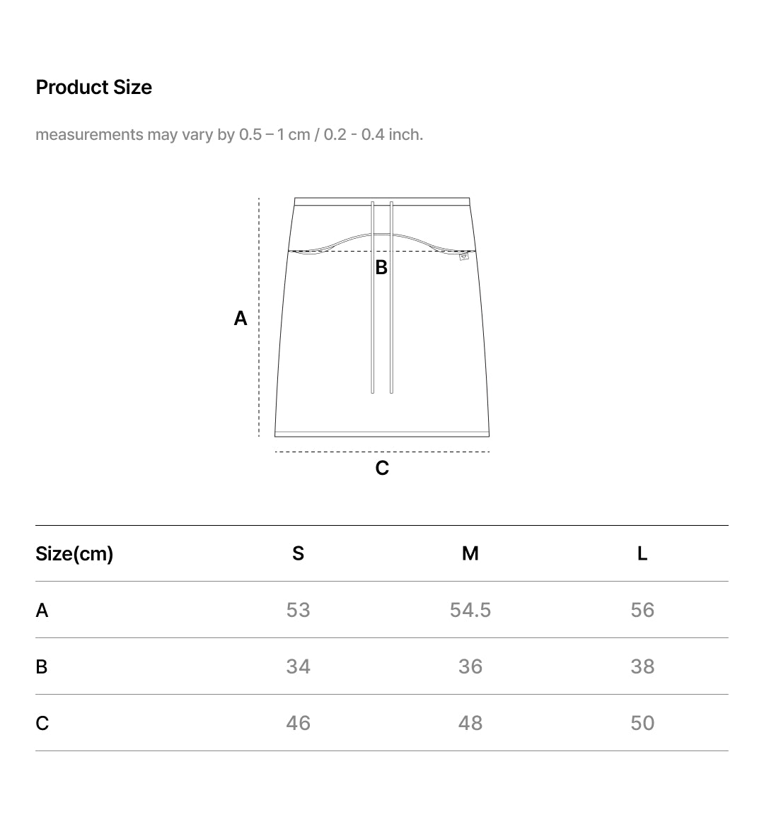 Size Chart - COZY FIT WIDE RIB MIDI SKIRT