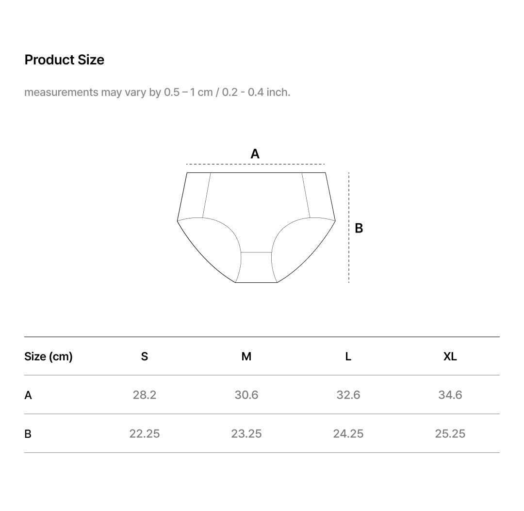 Size Chart - ESSENTIAL FIT BRIEF PANTY