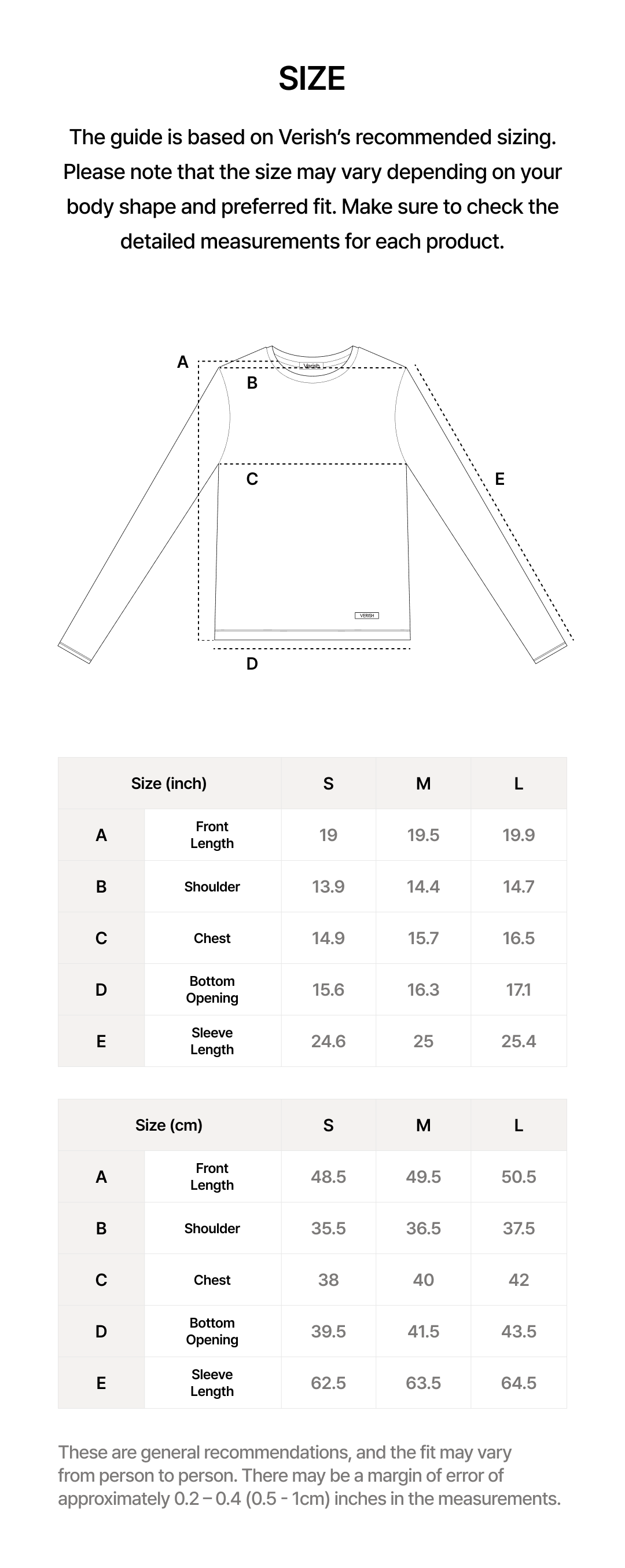Size guide