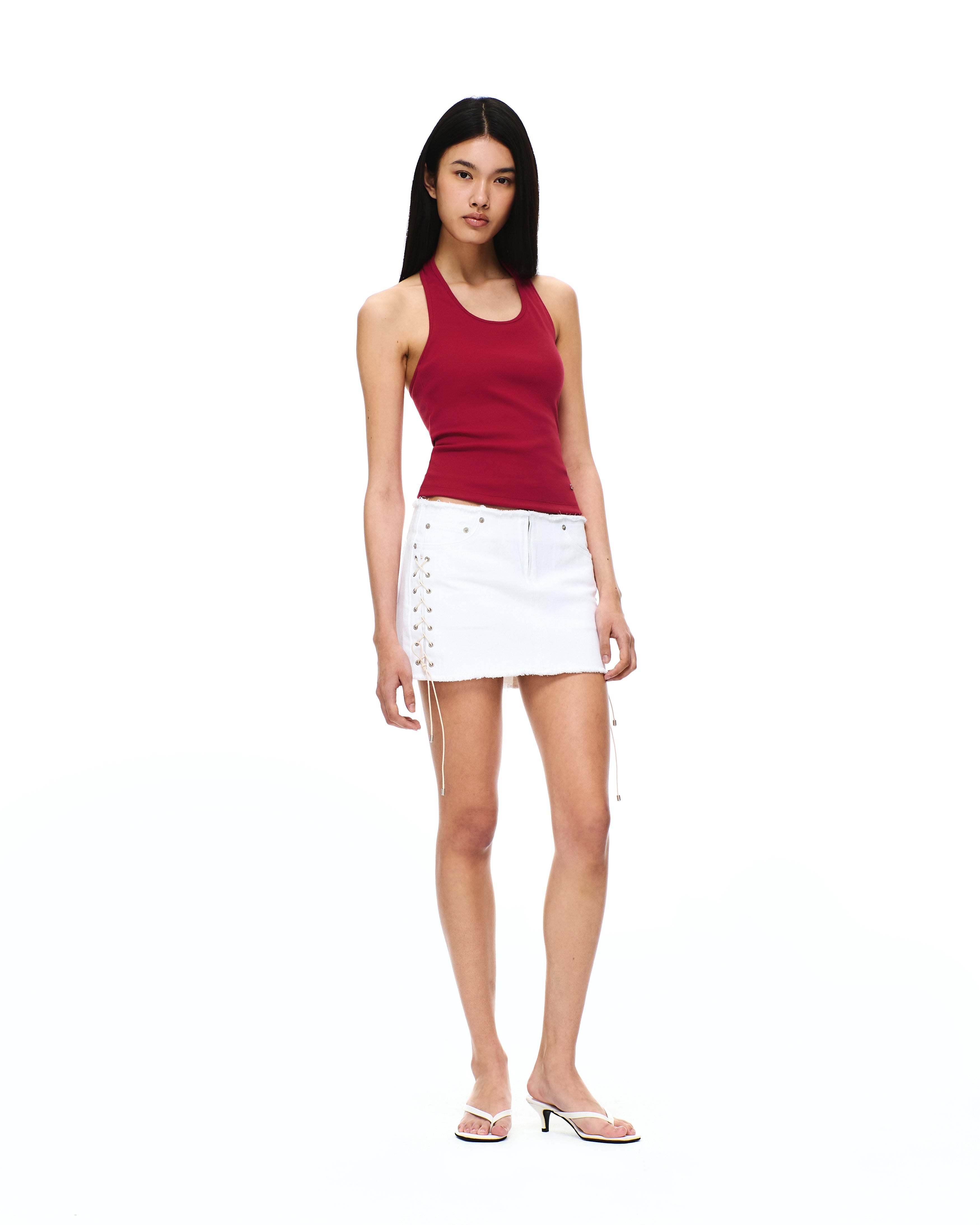 DENIM LACE-UP MINI SKIRT – Verish