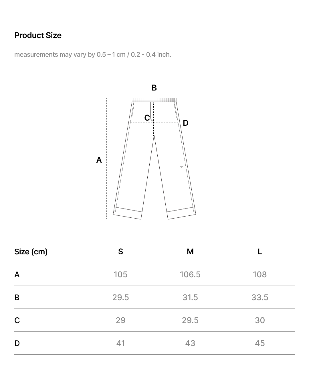 EASE FIT MULTIWAY STRAIGHT LEG PANT size chart