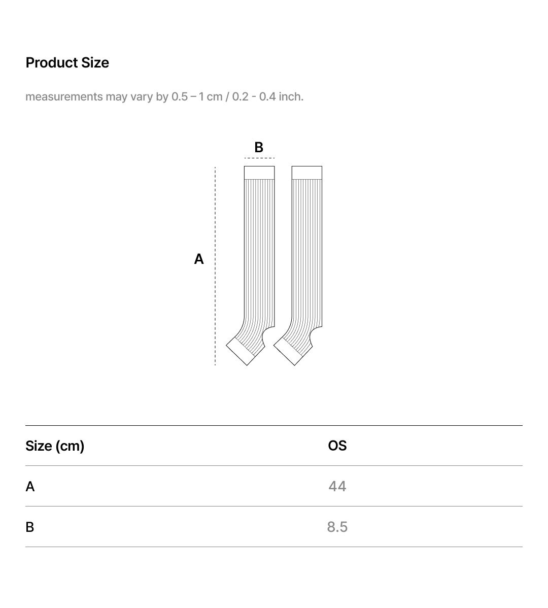 EASE FIT OPEN HEEL LEG WARMER size chart